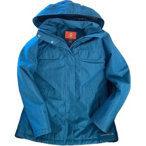 Merrell Women's Teal Blue Hooded Shell Jacket